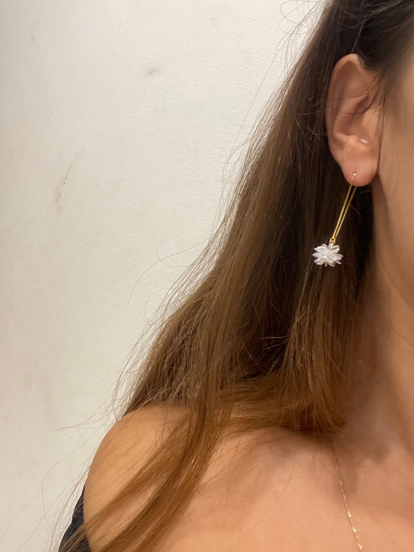 Snow flake gold plated earrings