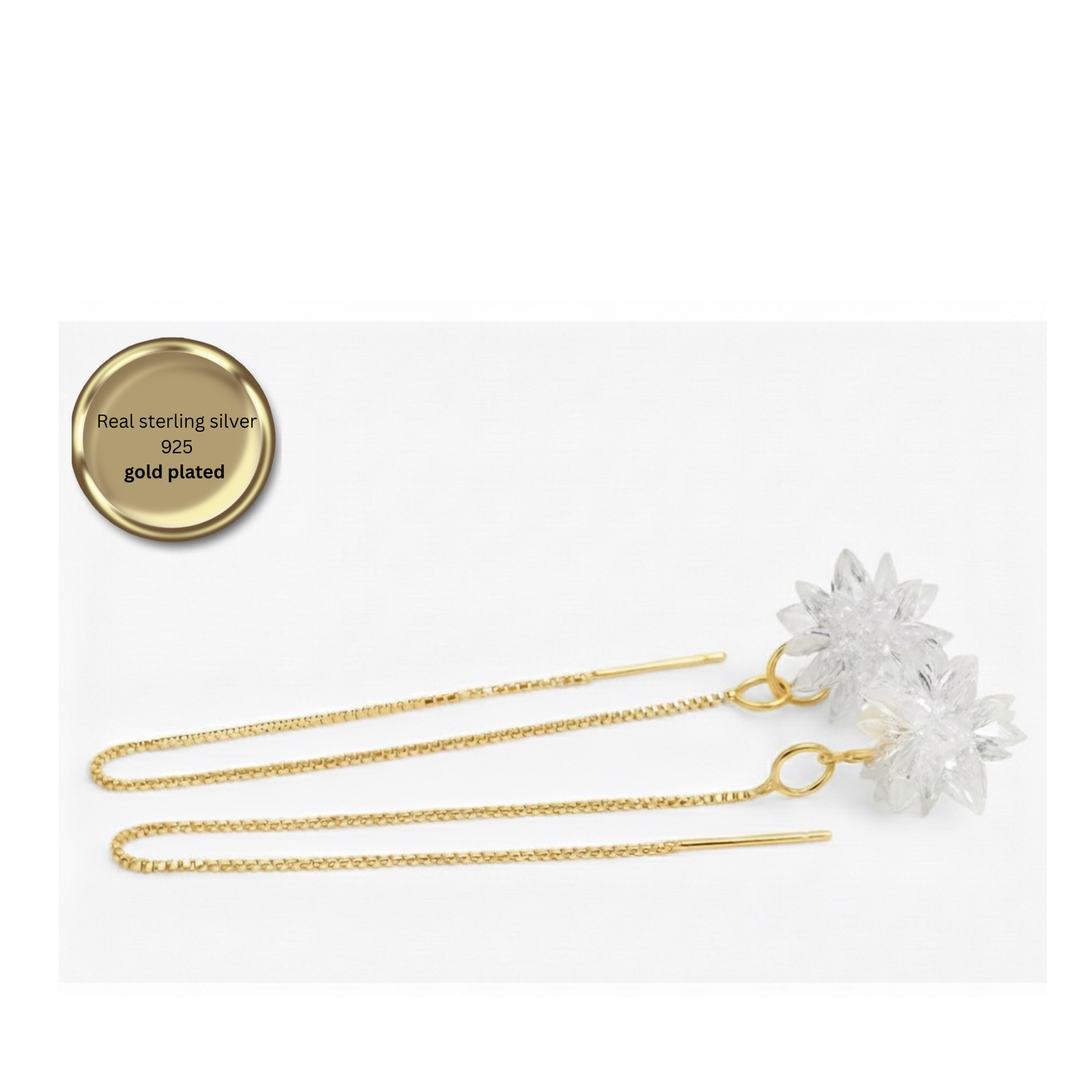 Snow flake gold plated earrings