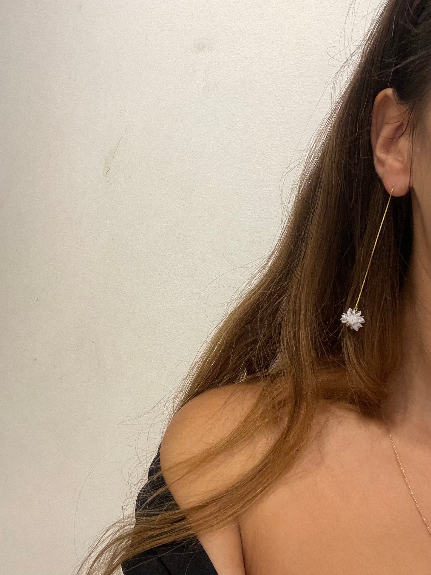 Snow flake gold plated earrings