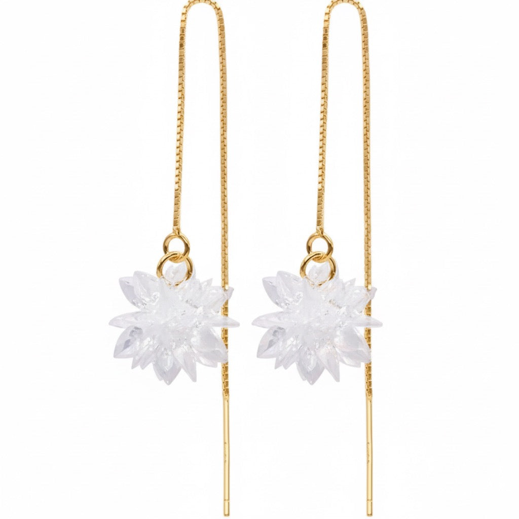 Snow flake gold plated earrings