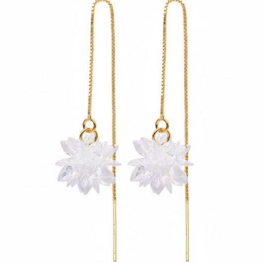 Snow flake gold plated earrings