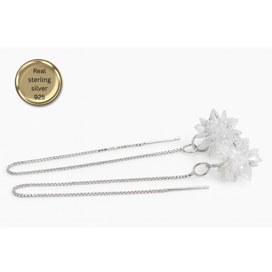 Snow flake silver earrings